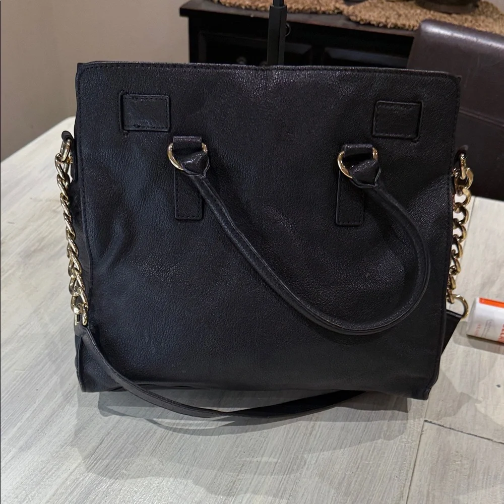 Michael Kors Black Tote with Gold Accents